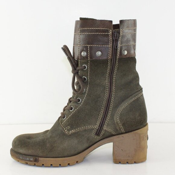 Fly London High Ankle Combat Suede Leather Boots (EU 38 / 7.5 US) - Picture 5 of 10